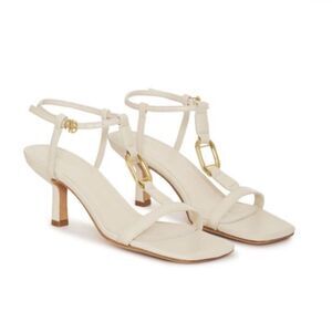 Anine Bing Kiera shoes 50mm sandals high heels strappy cream white Revolve 40 10